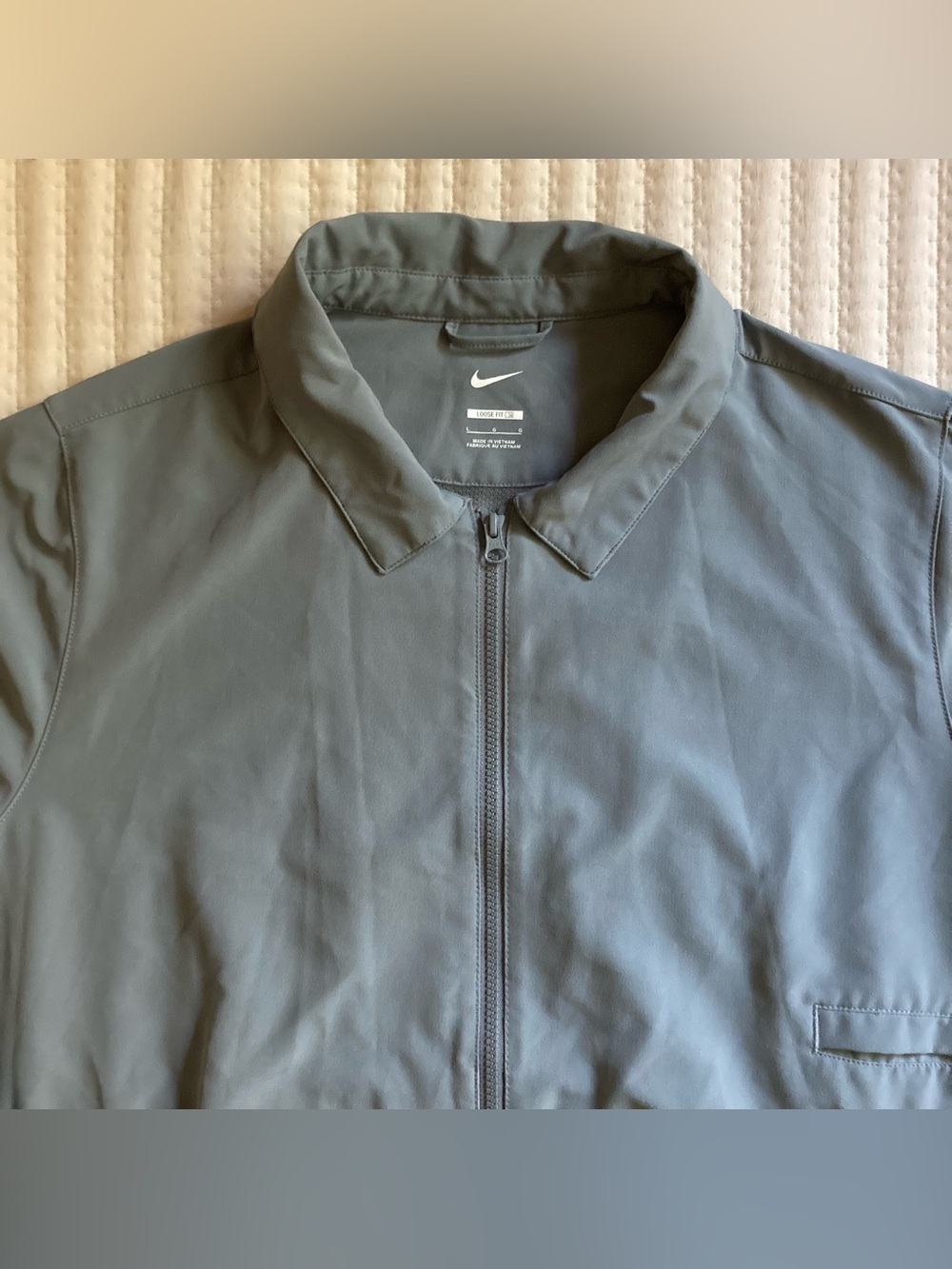 Nike Unscripted Golf Rain Jacket Men’s Large Gray Full Zip Loose Fit DV7197-084